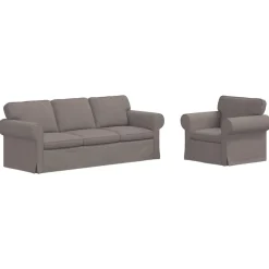 vidaXL Sofa Set 2 pcs Taupe 215 x 82 x 80 cm Stoff