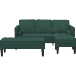vidaXL Sofa Set mit Kissen 2 pcs Dunkelgrün Polyester