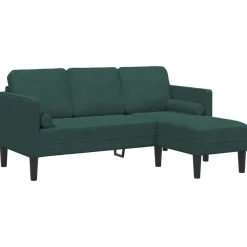 vidaXL Sofa Set mit Kissen 2 pcs Dunkelgrün Polyester