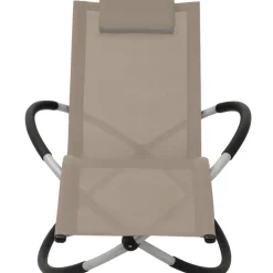 vidaXL Sonnenliege Geometrisch Stahl Taupe