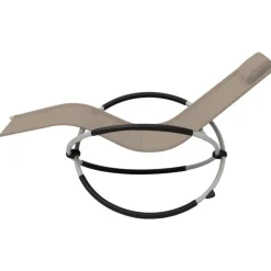 vidaXL Sonnenliege Geometrisch Stahl Taupe