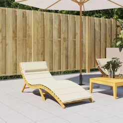 vidaXL Sonnenliegen-Auflage Creme 180x60x4 cm Oxford-Gewebe