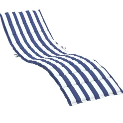 vidaXL Sonnenliegen-Auflage Blau&Weiß Gestreift Oxford-Gewebe