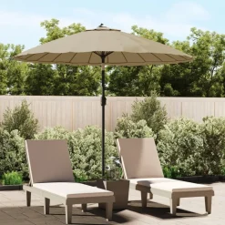 vidaXL Sonnenschirm mit Aluminium-Mast 270 cm Taupe