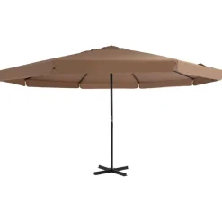 vidaXL Sonnenschirm mit Aluminium-Mast 500 cm Taupe