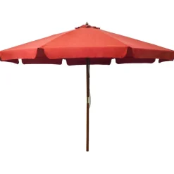 vidaXL Sonnenschirm mit Holzmast 330 cm Terrakotta