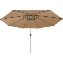 vidaXL Sonnenschirm mit LED-Beleuchtung 400 cm Taupe