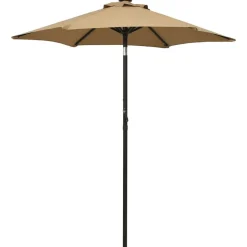 vidaXL Sonnenschirm mit LED-Beleuchtung Taupe 200x211 cm Alu
