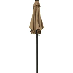 vidaXL Sonnenschirm mit LED-Beleuchtung Taupe 200x211 cm Alu