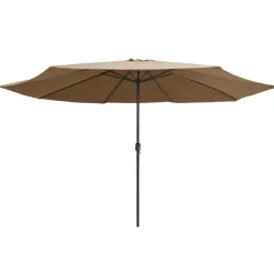 vidaXL Sonnenschirm mit Metall-Mast 390 cm Taupe