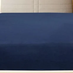 vidaXL Spannbettlaken Jersey Marineblau 90x200 cm Baumwolle