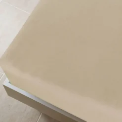 vidaXL Spannbettlaken Jersey Taupe 90x200 cm Baumwolle