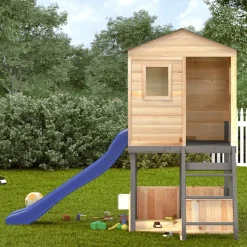 vidaXL Spielturm Dunkelgrau Massivholz Tanne