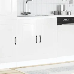 vidaXL Spülenunterschrank Kalmar Hochglanz-Weiß 80x46x81,5 cm