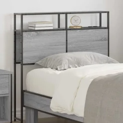 vidaXL Stauraum-Kopfteil mit Regal Grau Sonoma 98 cm Holzwerkstoff