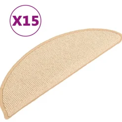 vidaXL Stufenmatten 15 Stk. 56x17x3 cm Creme Halbrund