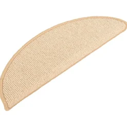 vidaXL Stufenmatten 15 Stk. 56x17x3 cm Creme Halbrund