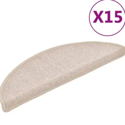 vidaXL Stufenmatten 15 Stk. 56x17x3 cm Taupe Halbrund
