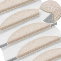 vidaXL Stufenmatten 15 Stk. 56x17x3 cm Taupe Halbrund