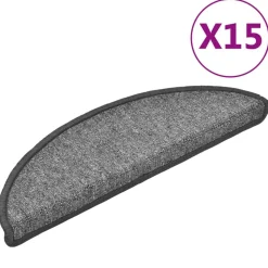 vidaXL Stufenmatten 15 Stk. 56x17x3 cm Dunkelgrau Halbrund