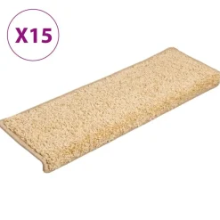 vidaXL Stufenmatten 15 Stk. 65x21x4 cm Creme Rechteckiger Rand
