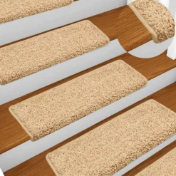 vidaXL Stufenmatten 15 Stk. 65x21x4 cm Creme Rechteckiger Rand