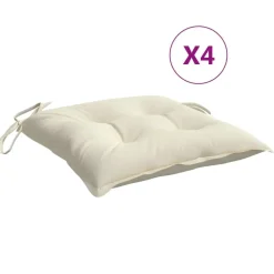vidaXL Stuhlkissen 4 Stk. Cremeweiß 40x40x7 cm Oxford-Gewebe