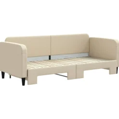 vidaXL Tagesbett Ausziehbar Creme 80x200 cm Stoff
