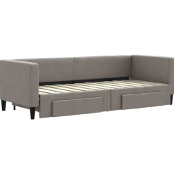 vidaXL Tagesbett Ausziehbar mit Schubladen Taupe 80x200 cm Stoff