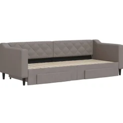 vidaXL Tagesbett Ausziehbar mit Schubladen Taupe 80x200 cm Stoff