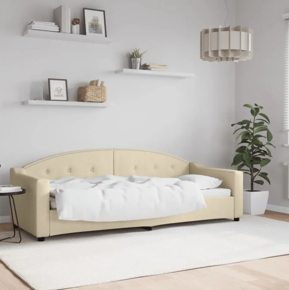vidaXL Tagesbett Creme 80x200 cm Stoff