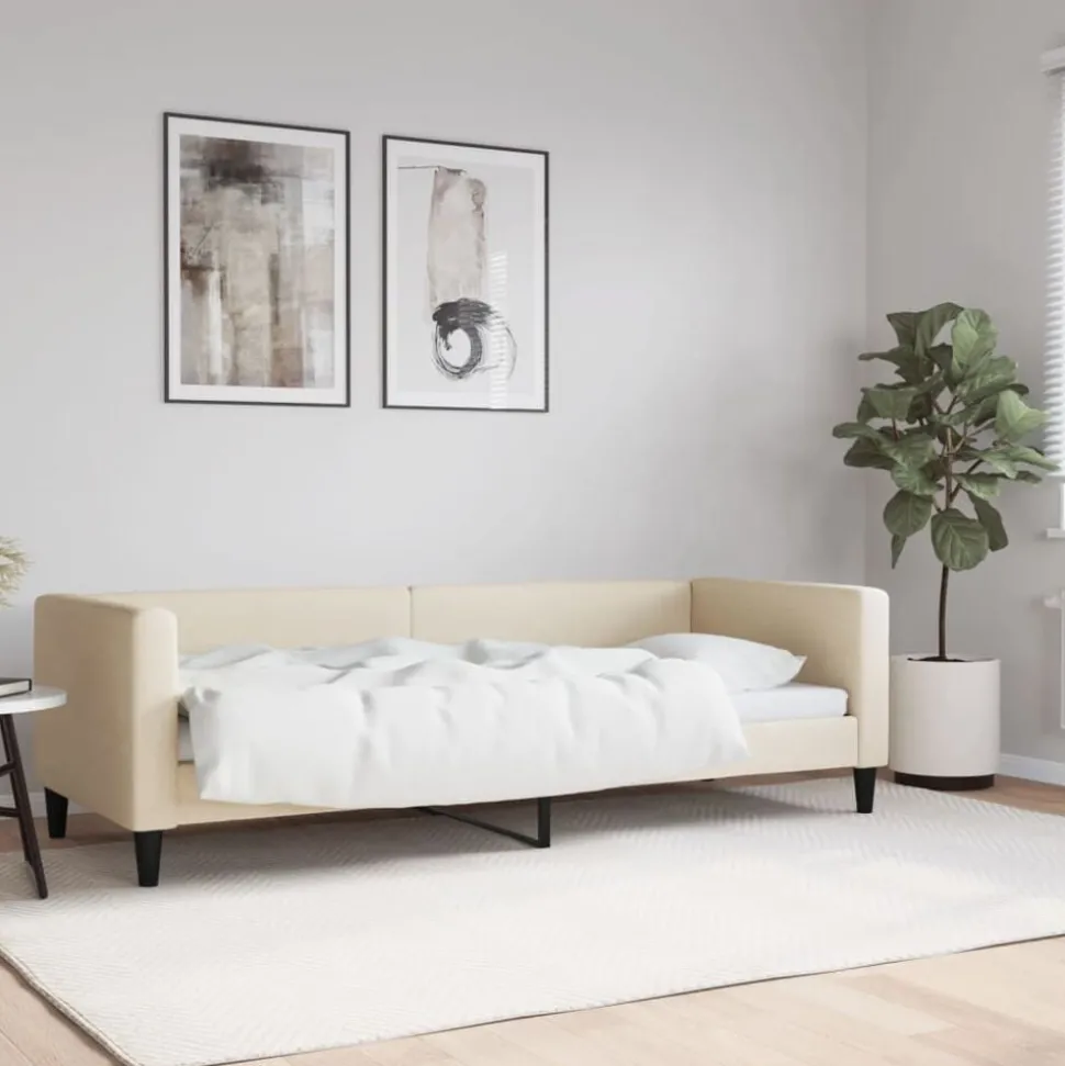 vidaXL Tagesbett Creme 80x200 cm Stoff