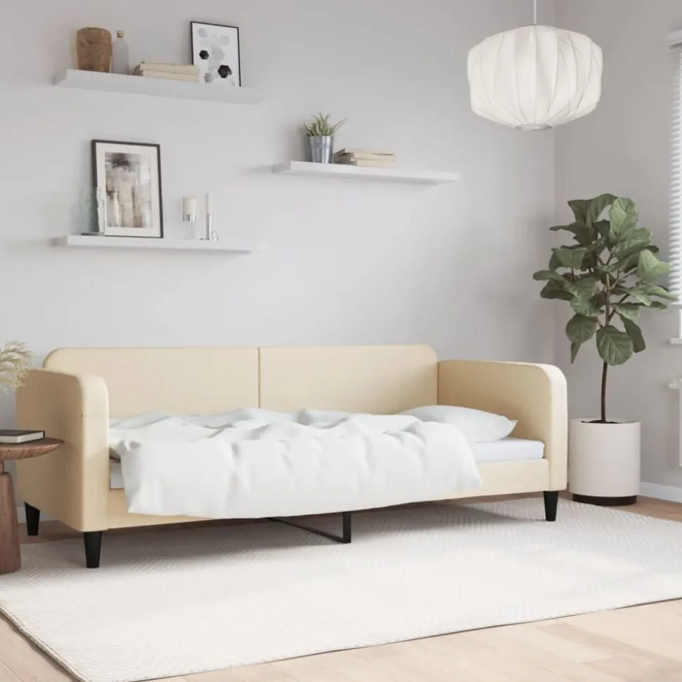 vidaXL Tagesbett Creme 80x200 cm Stoff