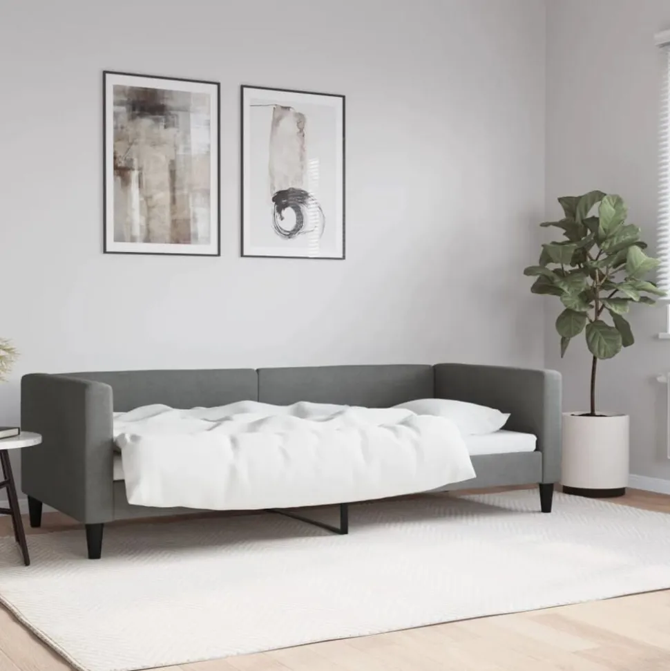 vidaXL Tagesbett Dunkelgrau 80x200 cm Stoff