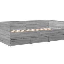 vidaXL Tagesbett mit Schubladen ohne Matratze Grau Sonoma 100x200 cm