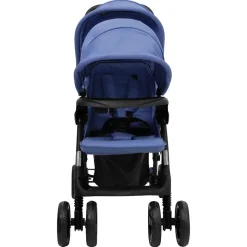 vidaXL Tandem-Zwillingskinderwagen Marineblau Stahl