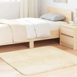 vidaXL Teppich Shaggy Hochflor NAVARRA Creme 120x120 cm Polyester