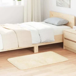 vidaXL Teppich Shaggy Hochflor NAVARRA Creme 60x100 cm Polyester