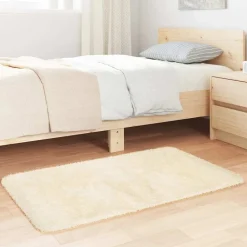 vidaXL Teppich Shaggy Hochflor NAVARRA Creme 60x100 cm Polyester