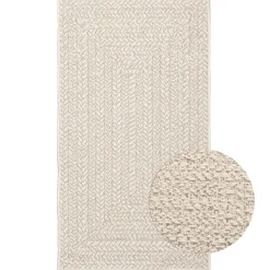 vidaXL Teppich ZIZUR Creme 60x110 cm Jute-Optik Indoor und Outdoor