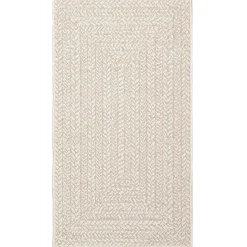 vidaXL Teppich ZIZUR Creme 60x110 cm Jute-Optik Indoor und Outdoor