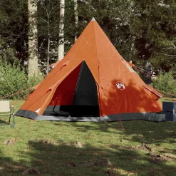 vidaXL Tipi-Campingzelt 4 Personen Orange Wasserdicht