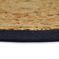 vidaXL Tischsets 4 Stk. Natur und Marineblau 38 cm Jute und Baumwolle