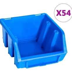 vidaXL 96-tlg. Behälter-Set für Kleinteile mit Wandplatten Blau