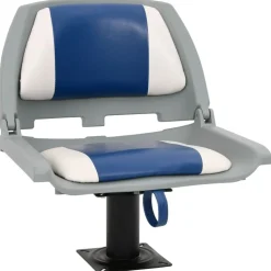 vidaXL 2-tlg. Bootssitz-Set Klappbar Blau und Weiß 48x51x41 cm
