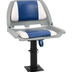 vidaXL 2-tlg. Bootssitz-Set Klappbar Blau und Weiß 48x51x41 cm