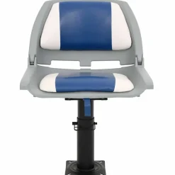 vidaXL 2-tlg. Bootssitz-Set Klappbar Blau und Weiß 48x51x41 cm