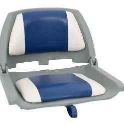 vidaXL 2-tlg. Bootssitz-Set Klappbar Blau und Weiß 48x51x41 cm