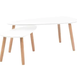 vidaXL 2-tlg. Couchtisch-Set Massivholz Kiefer Weiß