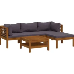 vidaXL 5-tlg. Garten-Lounge-Set mit Auflage Massivholz Akazie